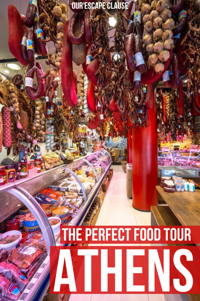 The Perfect Athens Food Tour: Pin for Pinterest with text
