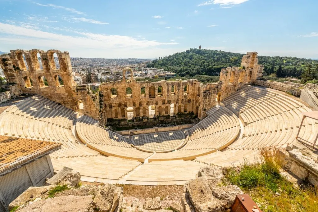 View of Odeon of Herodes Atticus looking down, 2 days in Athens itinerary