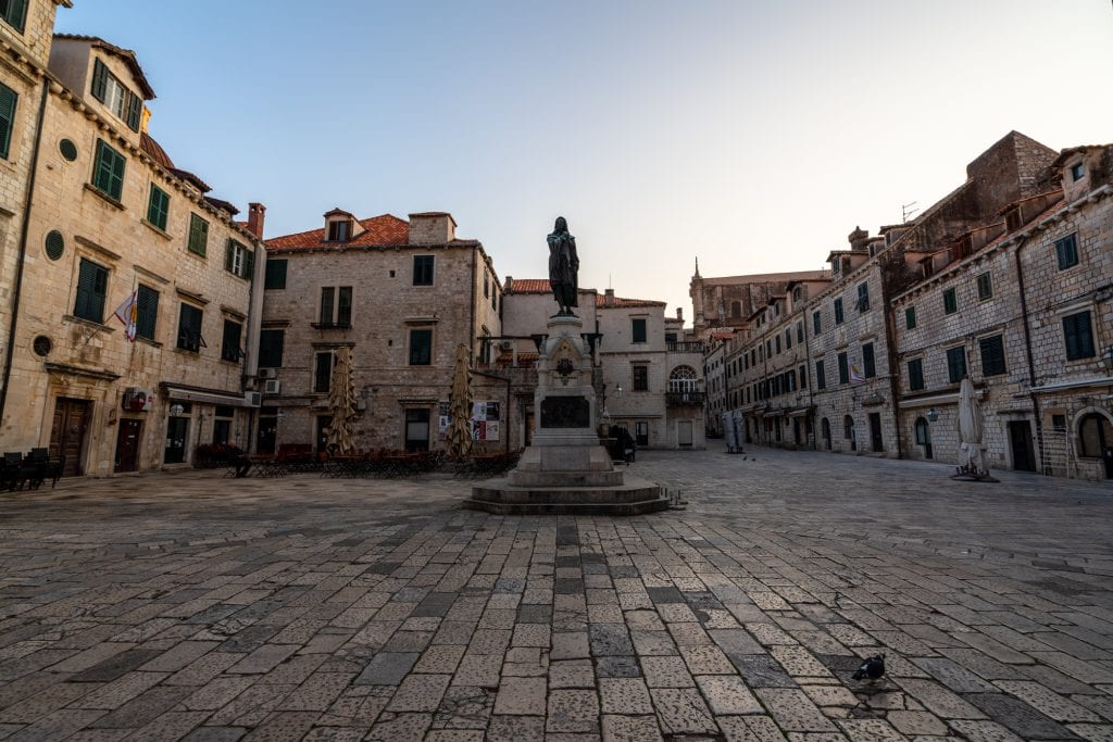 empty town square at dawn in dubrovnik things to do