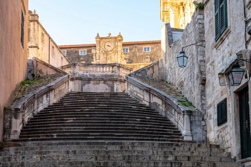 Fun Things to Do in Dubrovnik Croatia: Empty Jesuit Staircase