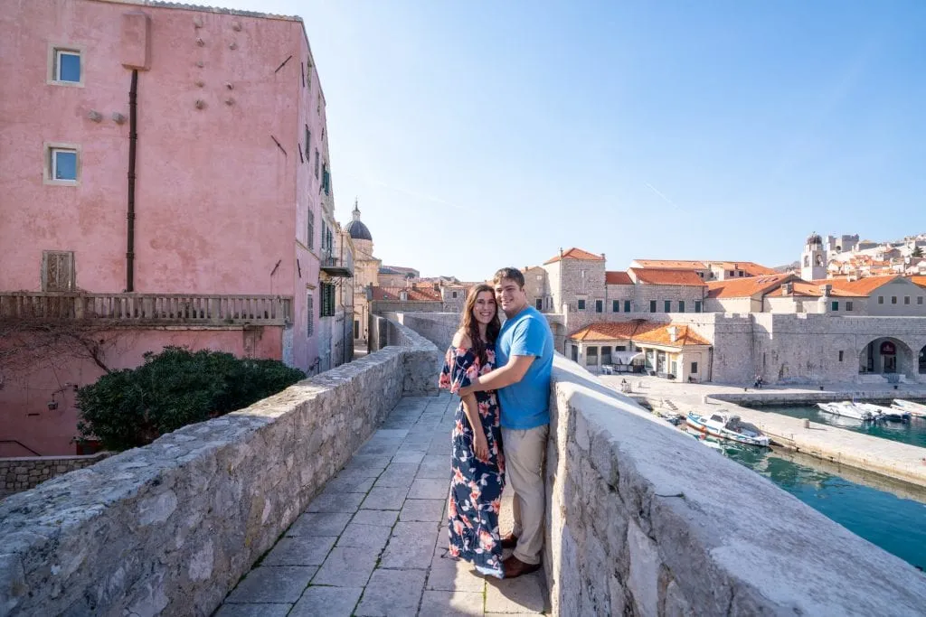 Couple Standing on Dubrovnik City Walls: Packing List for Europe Summer