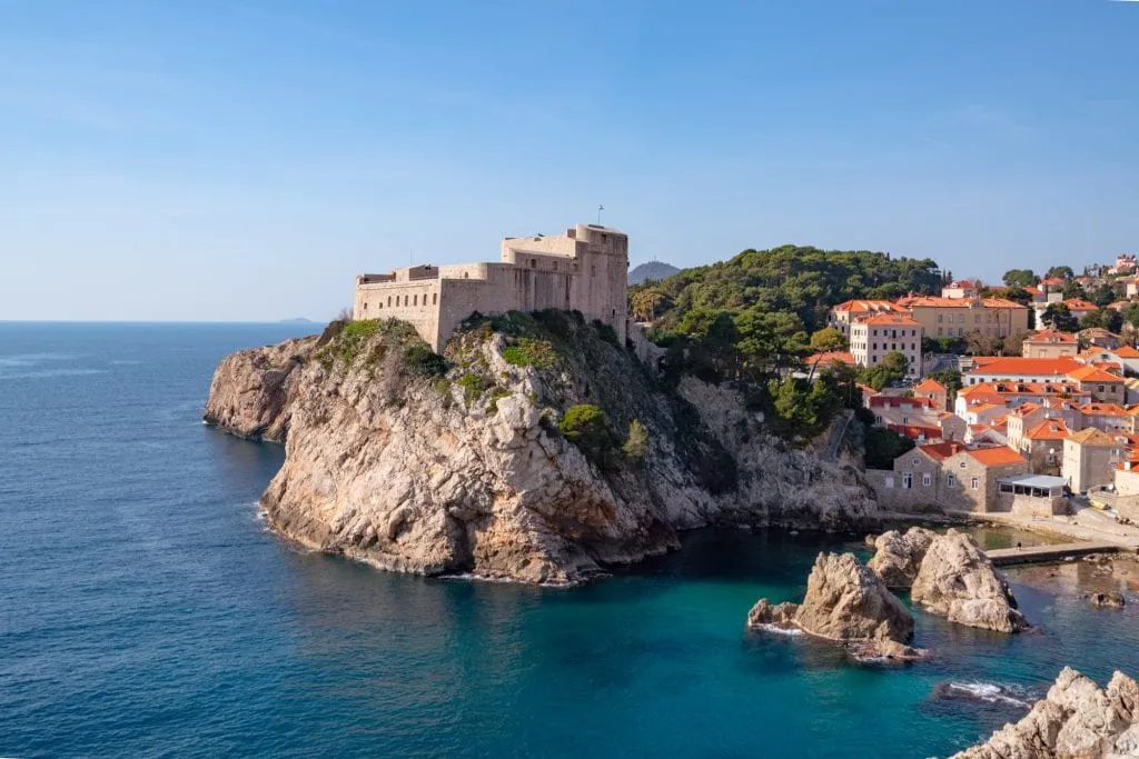View of Fort Lovrijenac viewed from city walls, one of the best things to do dubrovnik croatia