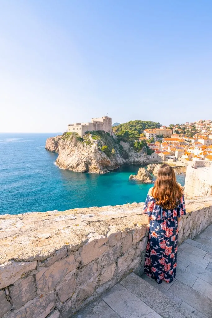 kate storm looking over city walls dubrovnik