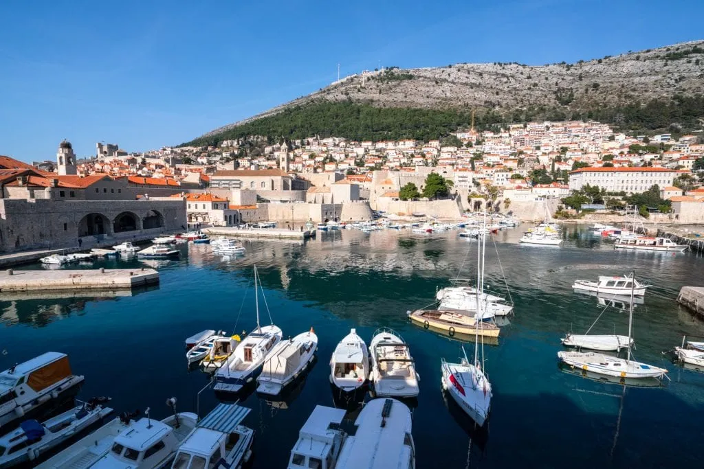 Fun Things to Do in Dubrovnik Croatia: Boats in Harbor from above