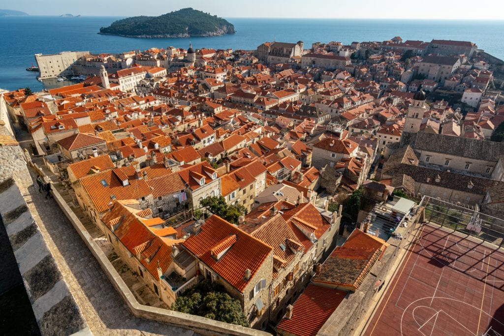 Fun Things to Do in Dubrovnik Croatia: view of Old Town from Minceta Fortress