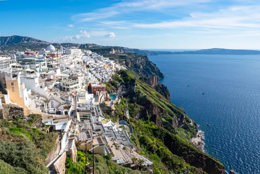 View of Fira on Santorini, Honeymoon in Santorini