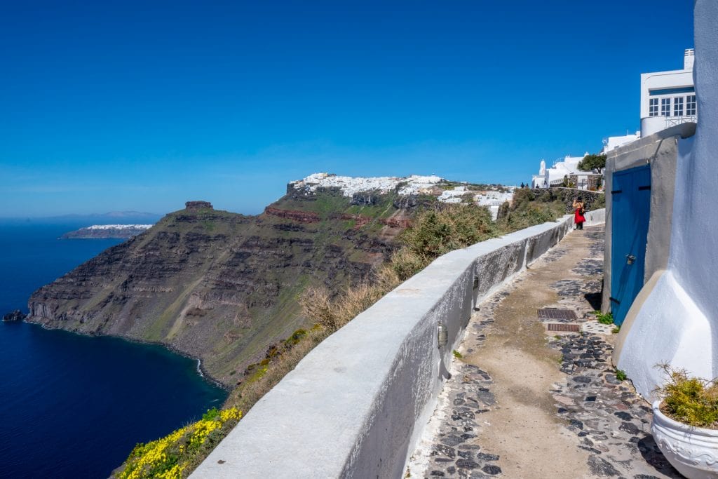 Path hiking from Fira to Oia, Santorini Honeymoon