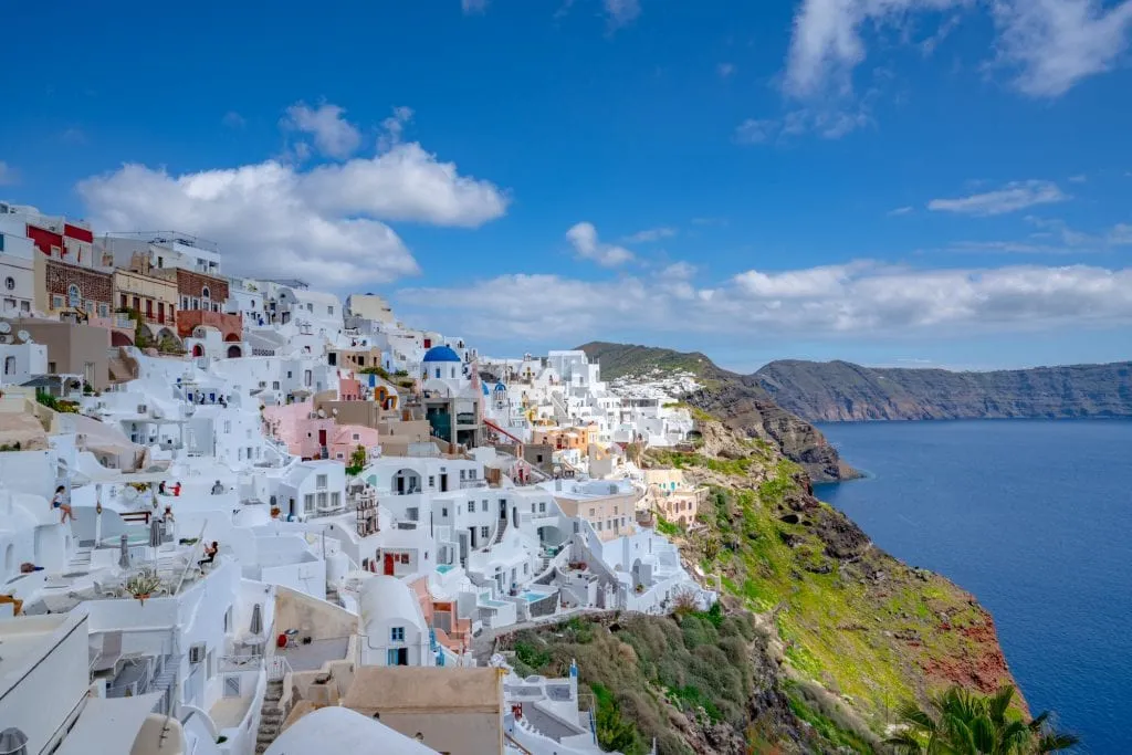 View of Oia along the caldera, 3 day Santorini itinerary