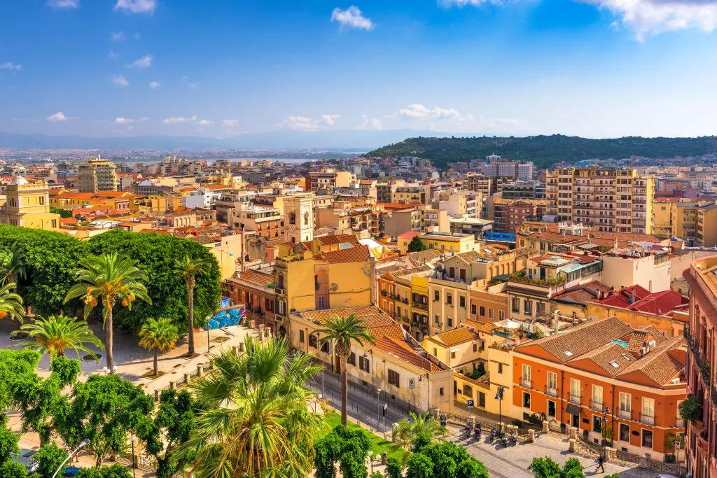 cityscape of cagliari sardinia as seen from above