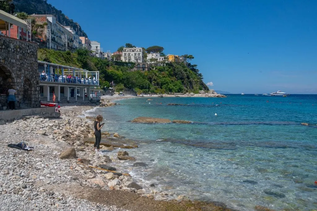 Rocky Beach in Capri, Amalfi Coast or Cinque Terre