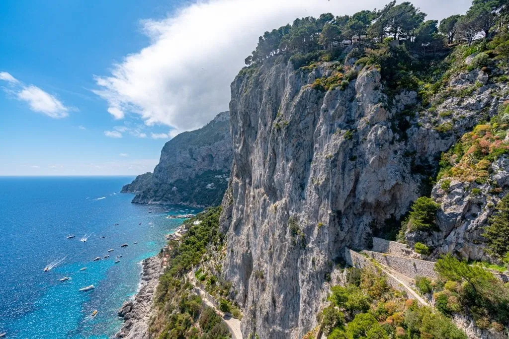 Photo of the cliffs of Capri