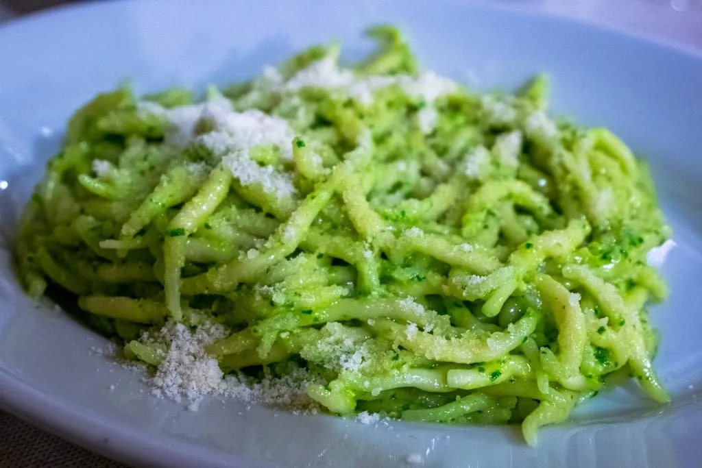 Bowl of Trofie al Pesto in Vernazza, Cinque Terre