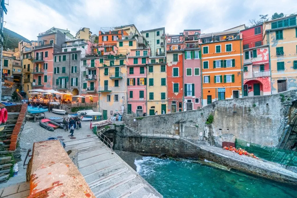 Harbor of Riomaggiore as seen when looking back at the town.