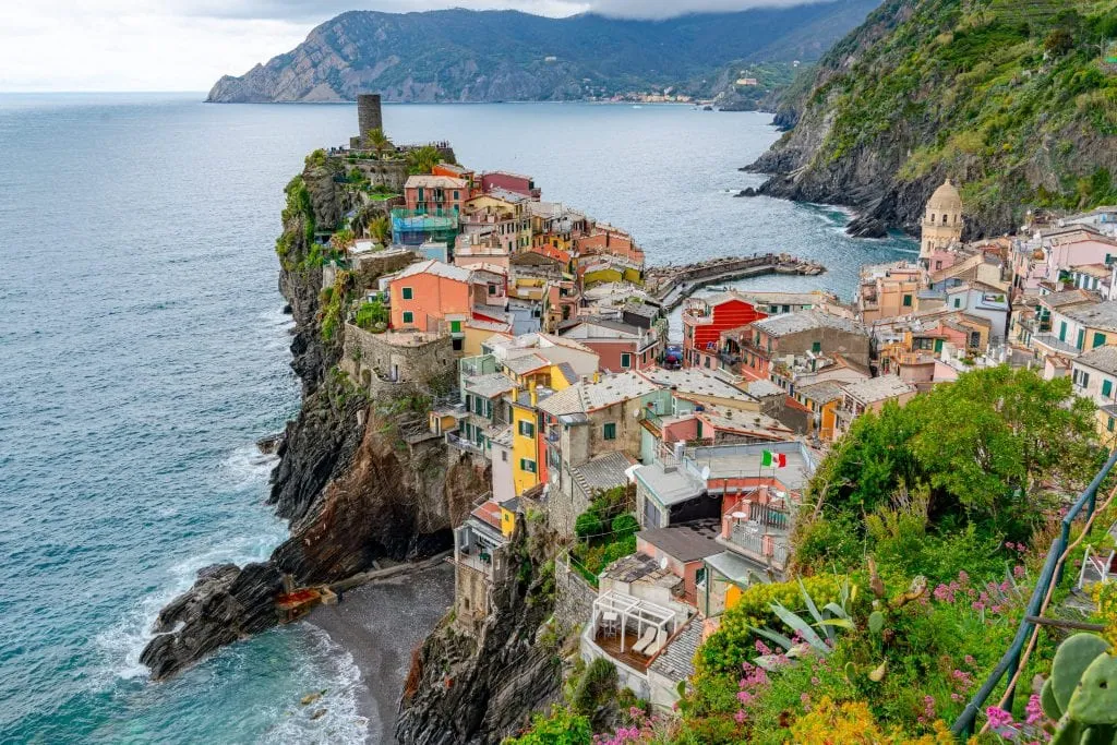 Photo of Vernazza from above, the perfect stop on a 2 week Italy itinerary