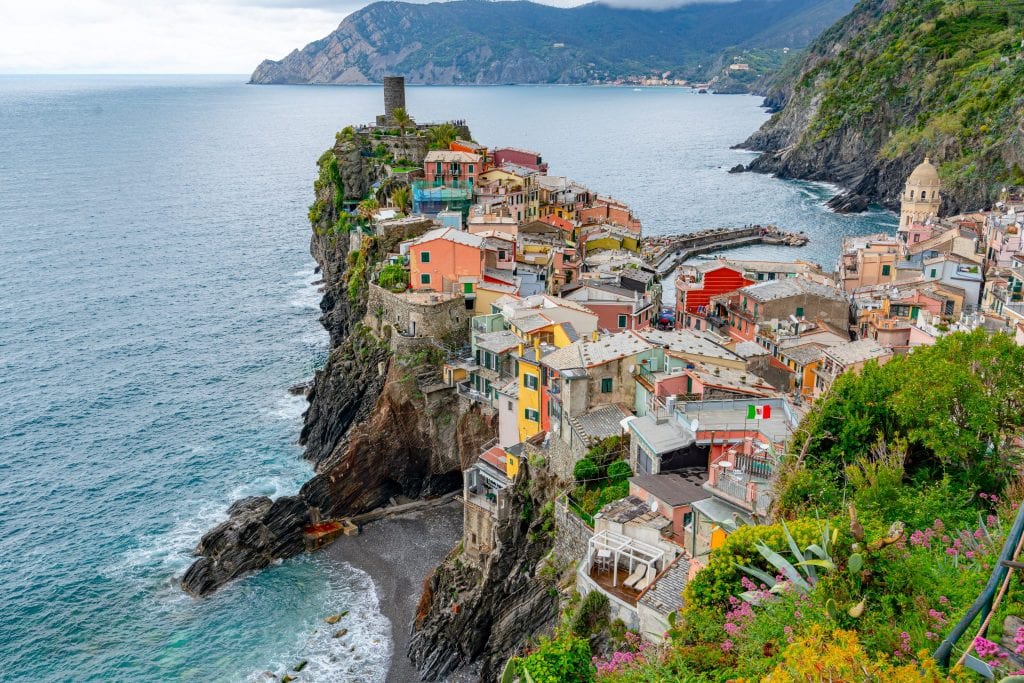 Photo of Vernazza from above, Cinque Terre or Amalfi Coast