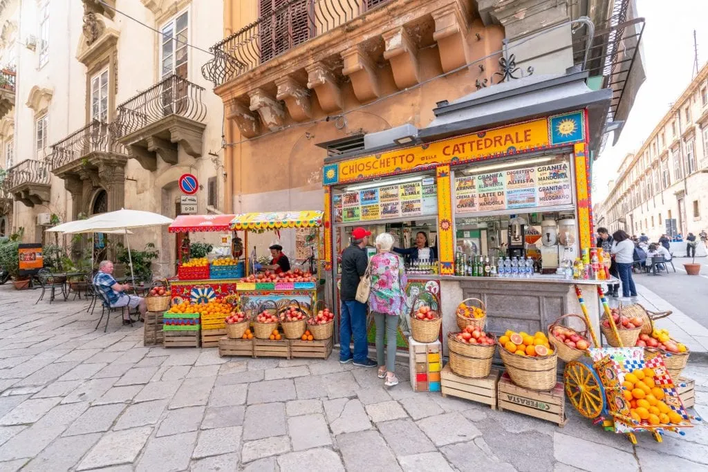 Orange juice stand in Palermo Sicily
