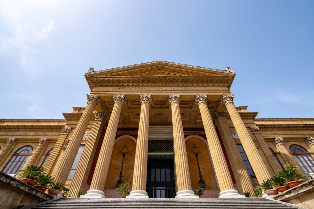Entrance to Massimo Theatre, Fun Things to Do in Palermo Sicily