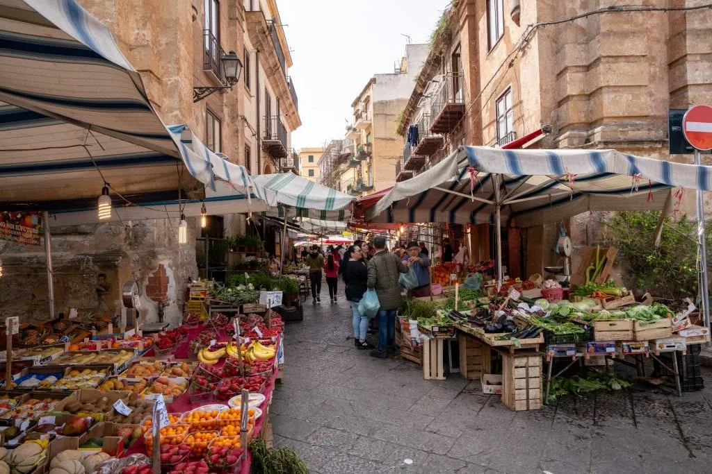Outdoor Capo Market food stalls, Best Things to Do in Palermo