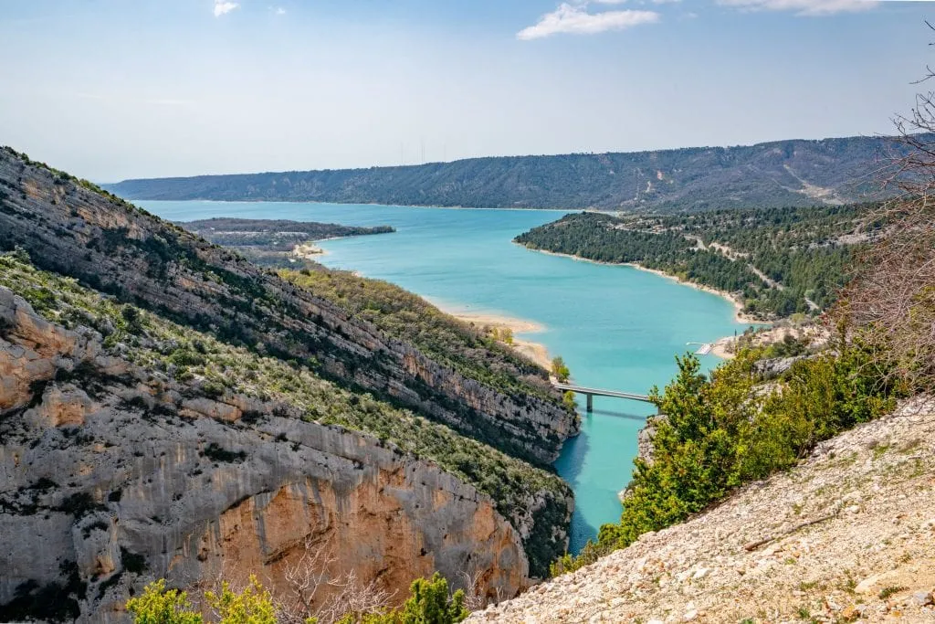 Lac de Sainte-Croix shot from above.