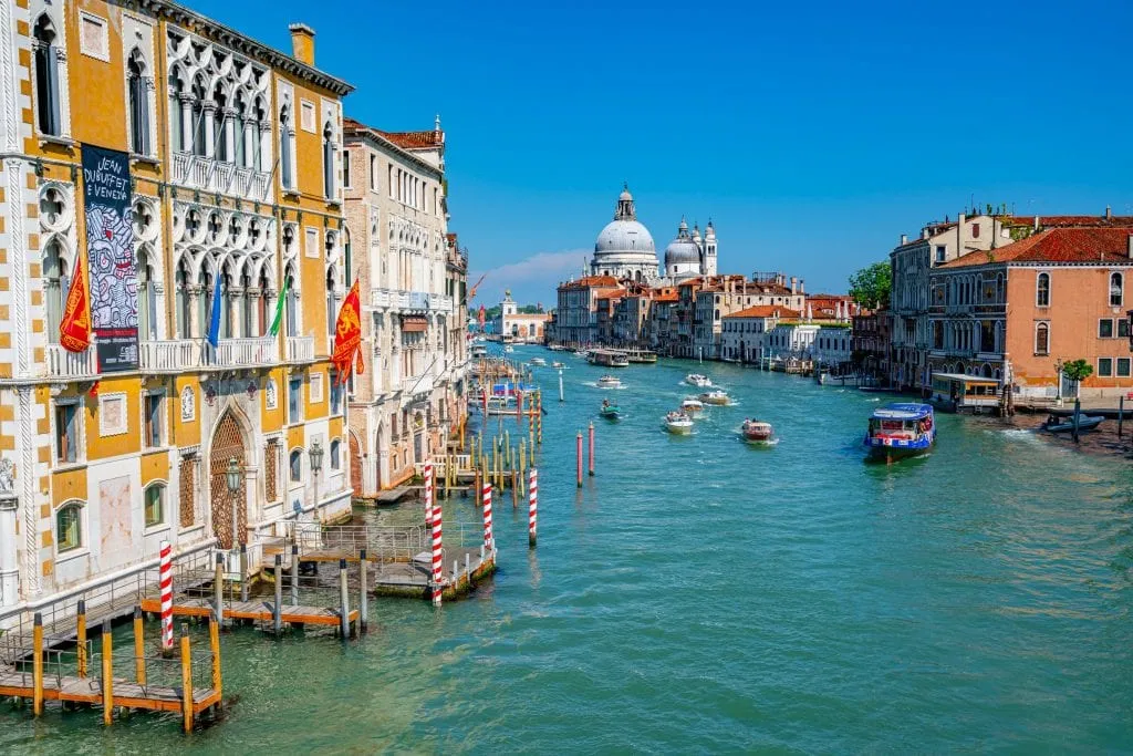 Photo of the Venice Grand Canal as seen from Ponte dell'Accademia