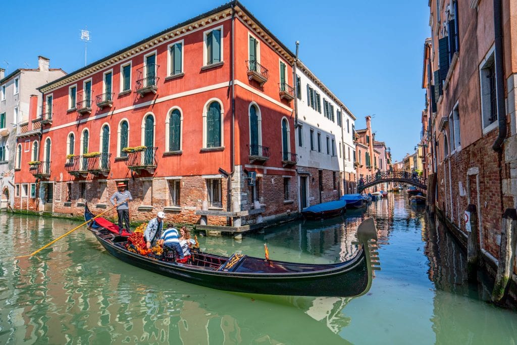 Photo of a gondola in a canal near Cannaregio