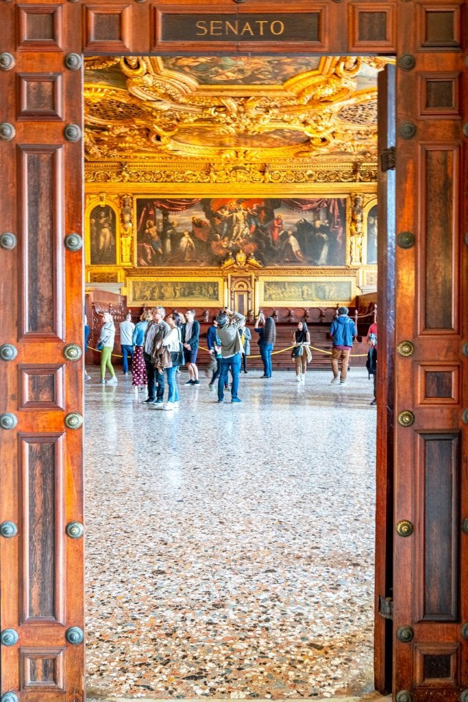 Entrance to Senate Chamber in Doge's Palace, to be visited during this 2 Day Venice itinerary