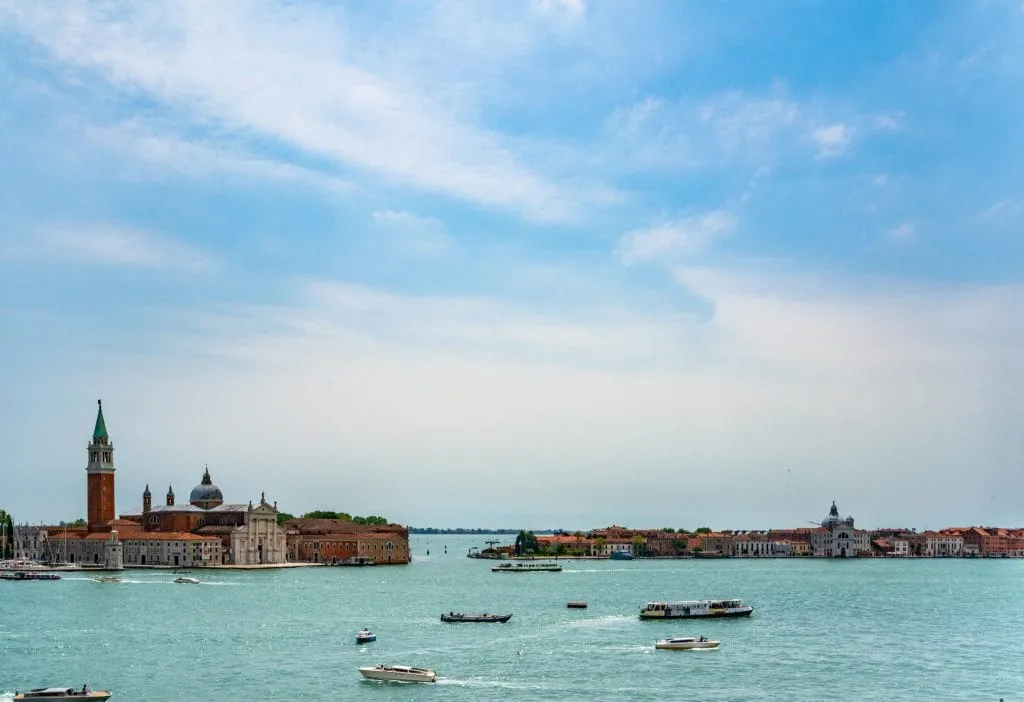 Photo of Venetian Lagoon as seen from the Doge's Palace in Venice