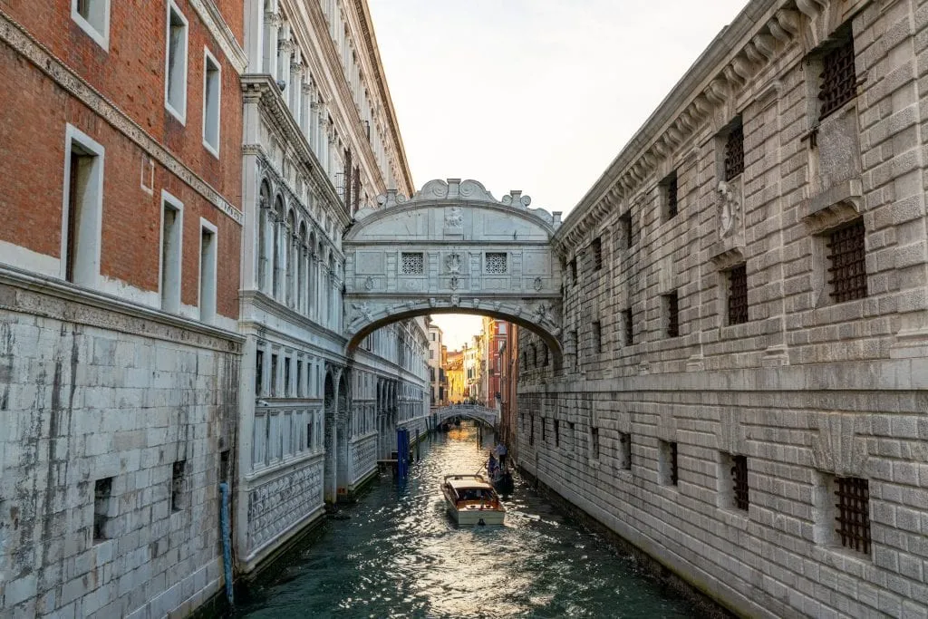 Photo of Bridge of Sighs as seen from the RIva degli Schiavoni in Venice