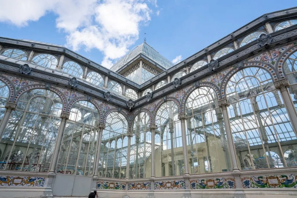 Close up of Palacio Cristal, a must-see during 3 days in Madrid Spain