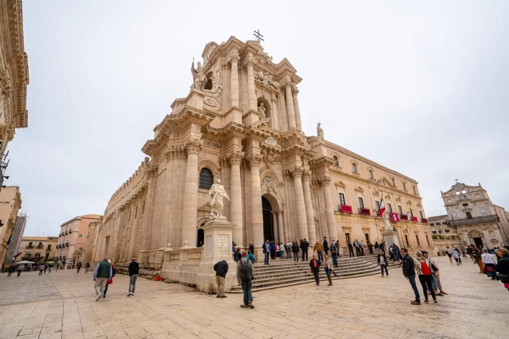 Church on the island of Ortigia in Syracuse Sicily, as seen on a Sicily road trip