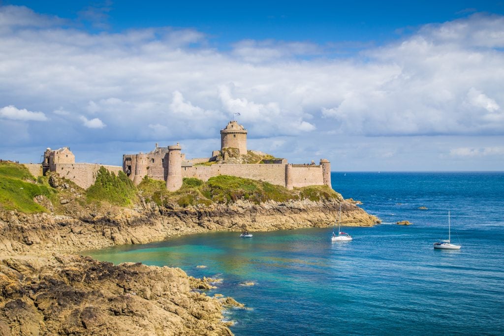 castle ruins of the coast of brittany france near saint-malo