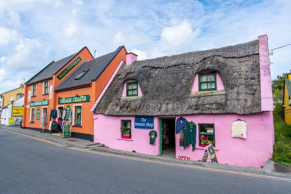 Colorful buildings in Doolin Ireland near the Cliffs of Moher
