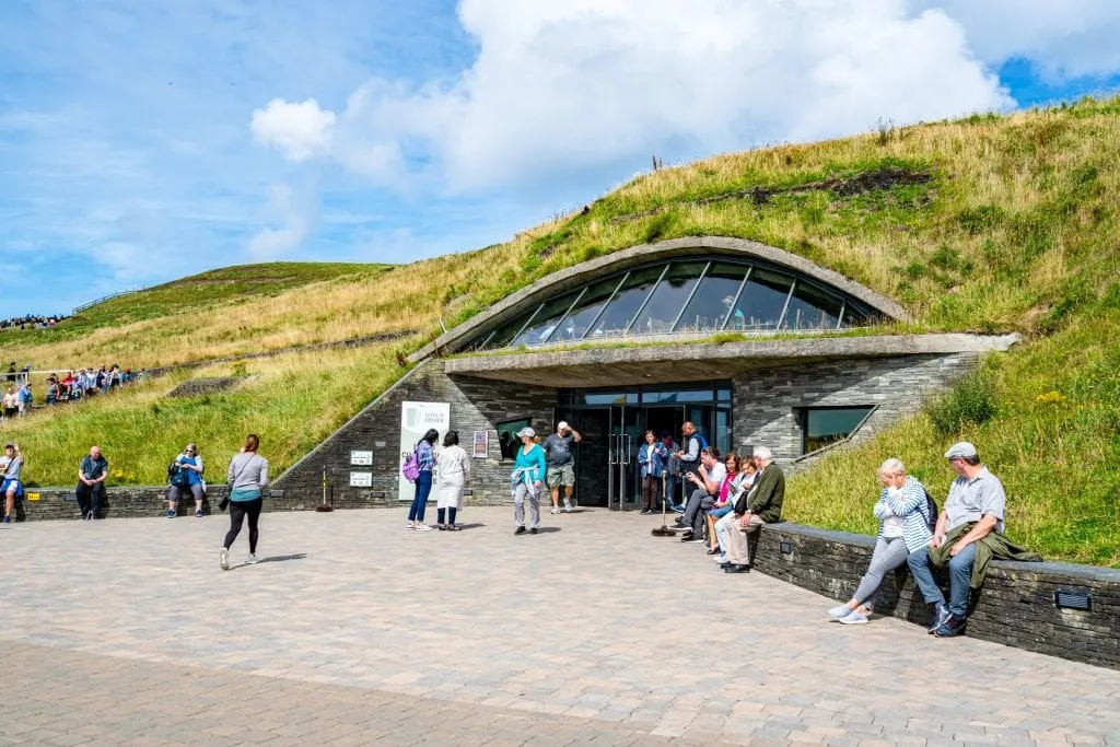 Exterior of the visitor's center at the Cliffs of Moher in Ireland