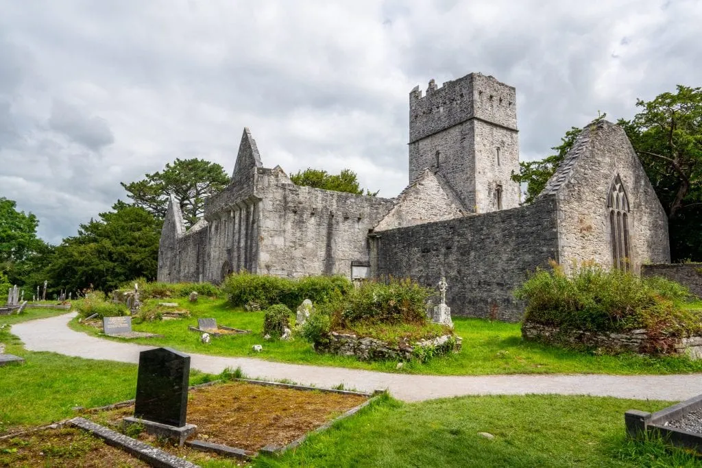 Muckross Abbey in Killarney National Park, as seen during an epic Ireland road trip!