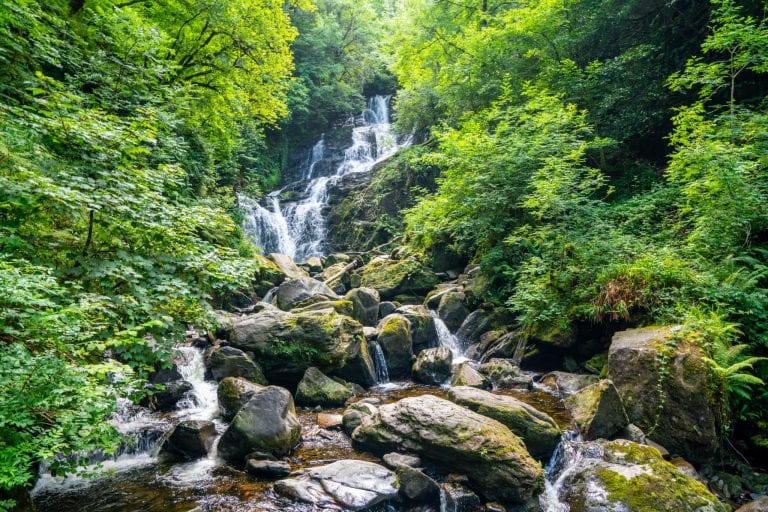 Torc Waterfall in Killarney National Park, a must-see during your 10 day Ireland road trip!