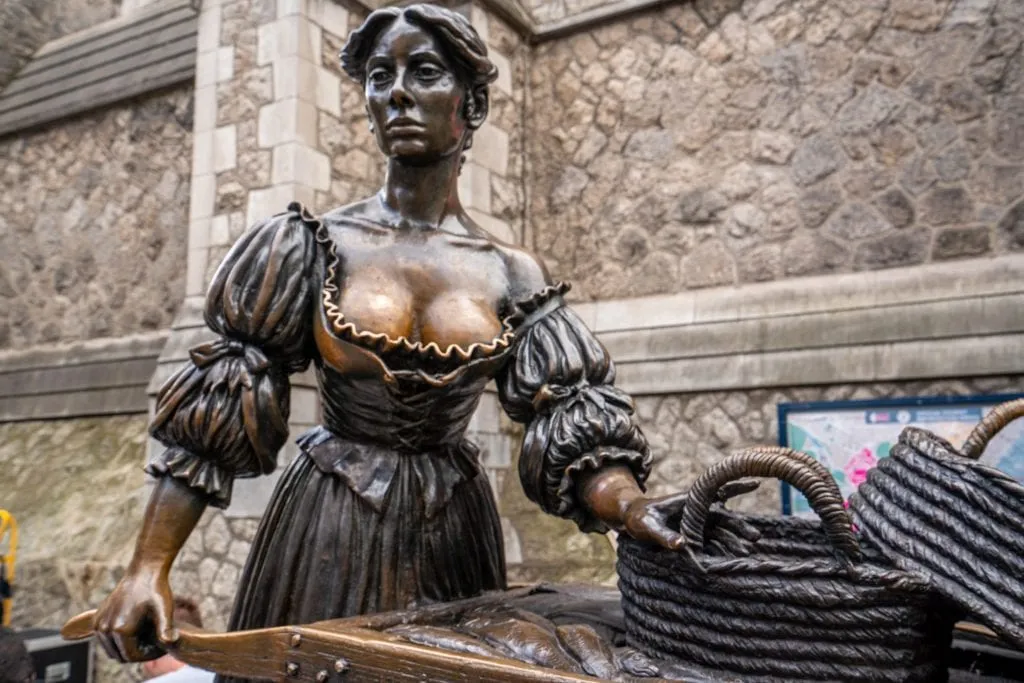 Statue of Molly Malone as seen during 2 days in Dublin Ireland