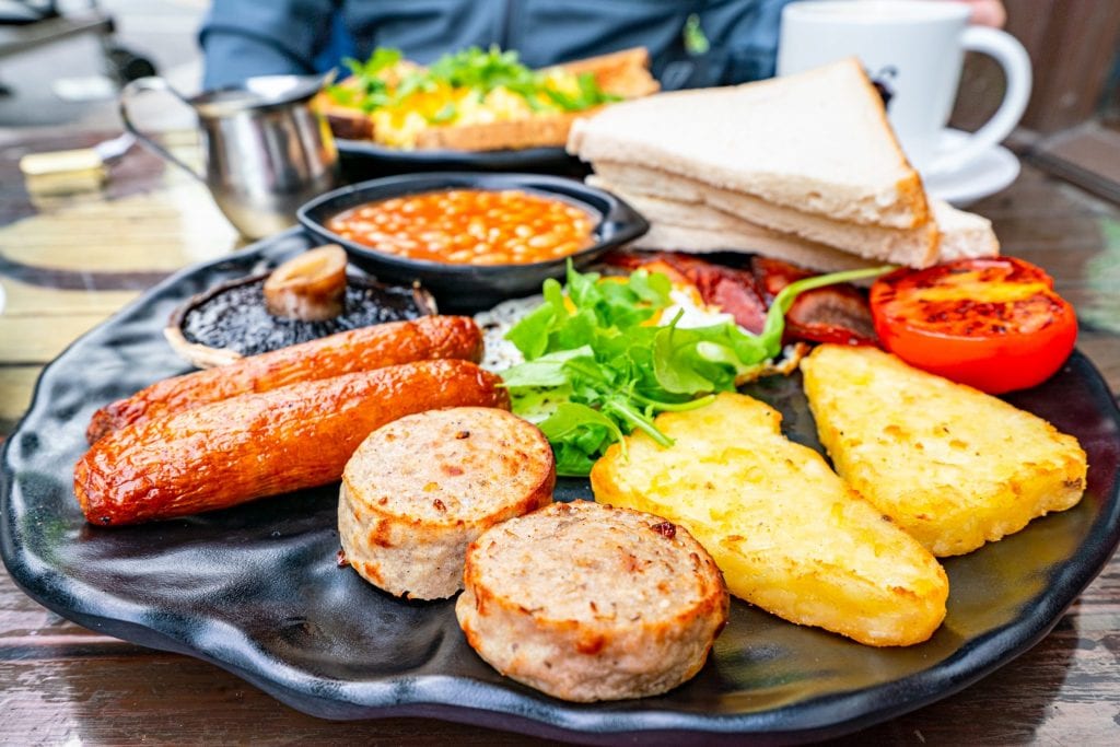 Full Irish breakfast as enjoyed at Beanhive--save this spot for your 2 day Dublin itinerary.