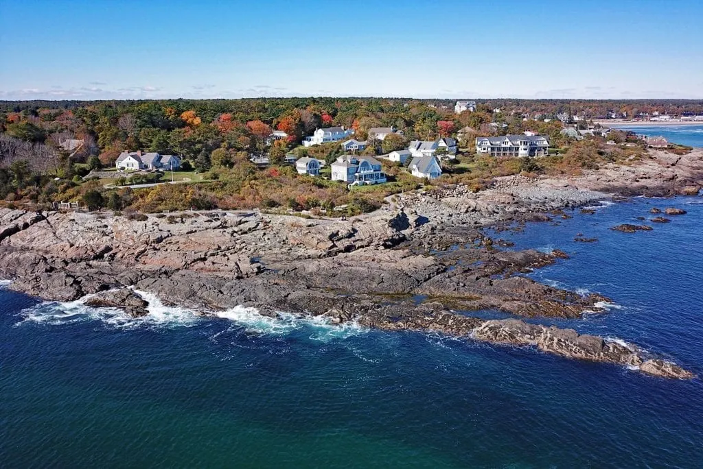 Ogunquit Maine as shot from above--easily among the most beautiful places to see in New England