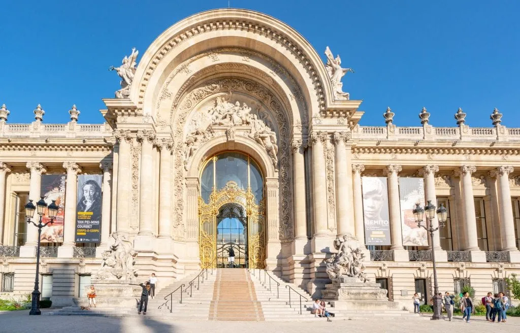 Golden doors of the Petit Palais in Paris France