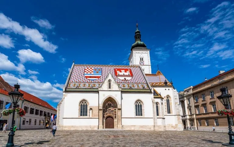 St.Mark's Church as seen from the side in Zagreb Croatia, a must-see when spending one day in Zagreb itinerary
