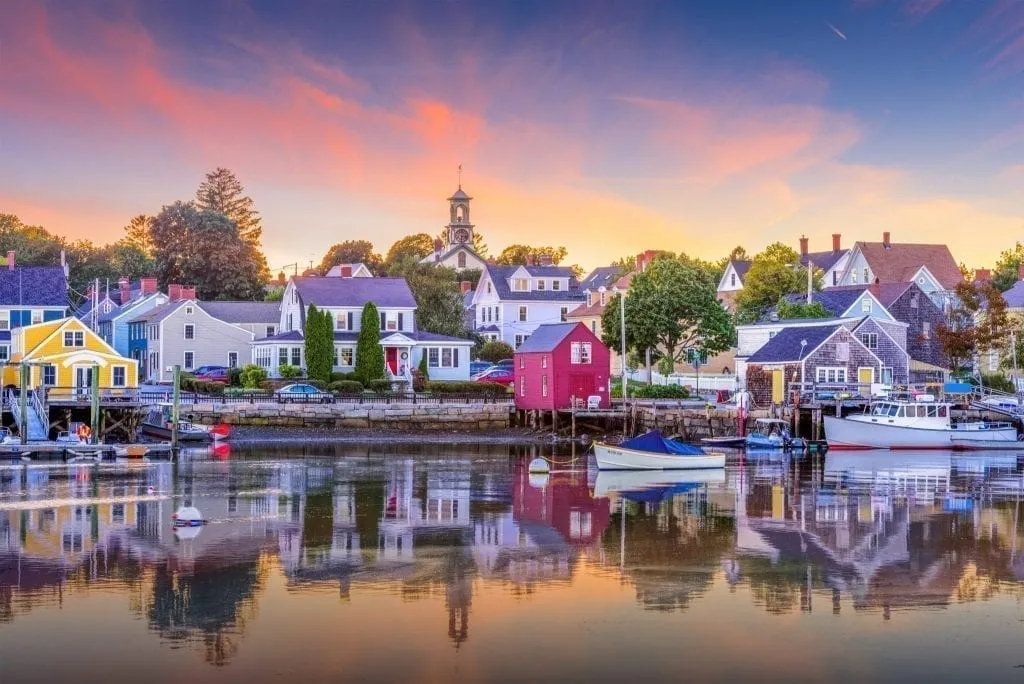 Harbor in Portsmouth NH taken at sunset from across the water--one of the prettiest places to see in New England