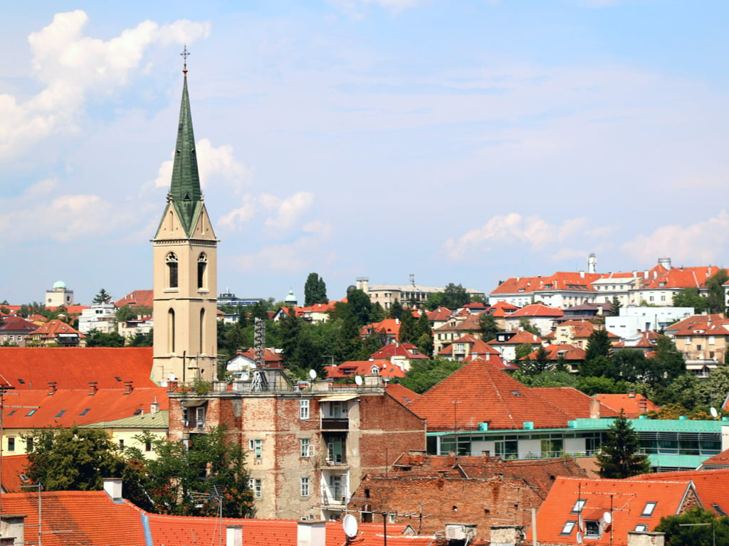 view of zagreb croatia from Strossmayer Promenade