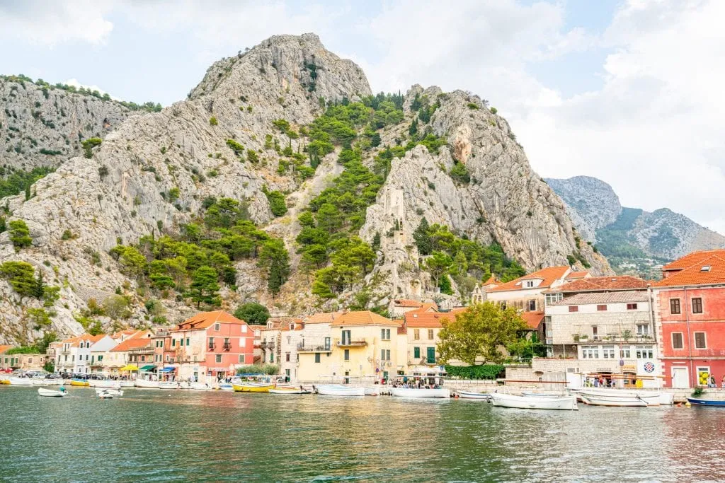 view of omis croatia with hills behind it