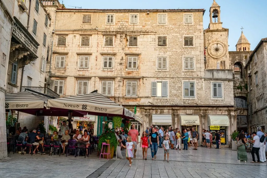 People's Square in Split Croatia, which is well worth visiting on a one day in Split itinerary