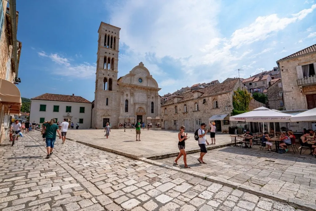 St. Stephen's Cathedral and Square, one of the best things to do in Hvar Croatia