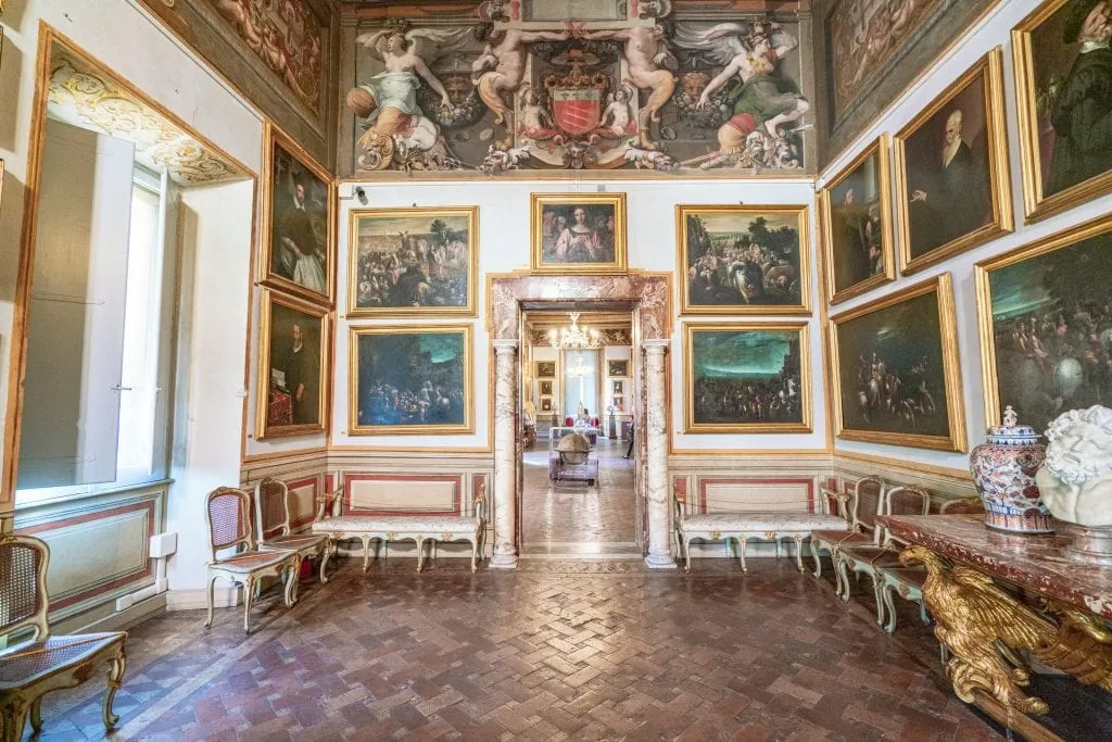 Art collection at Galleria Spada Rome, housed in Palazzo Spada, one of the best things to see in Rome Italy