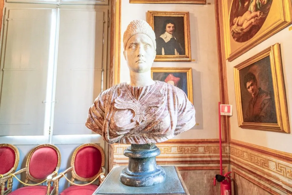 bust inside the galleria spada rome italy carved out of marble