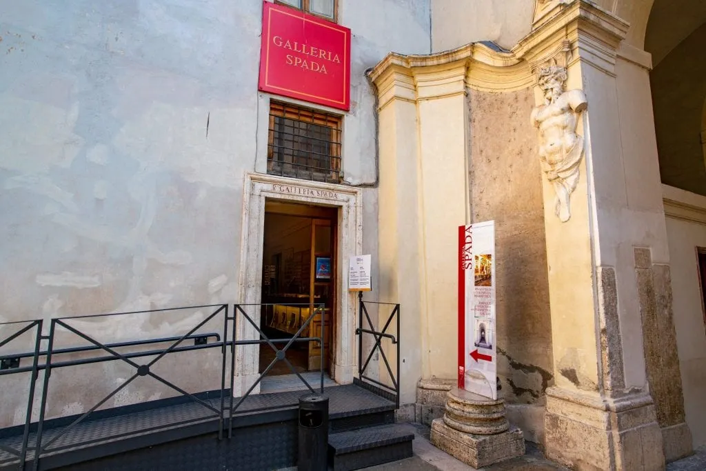 Entrance to Galleria Spada within Palazzo Spada Rome