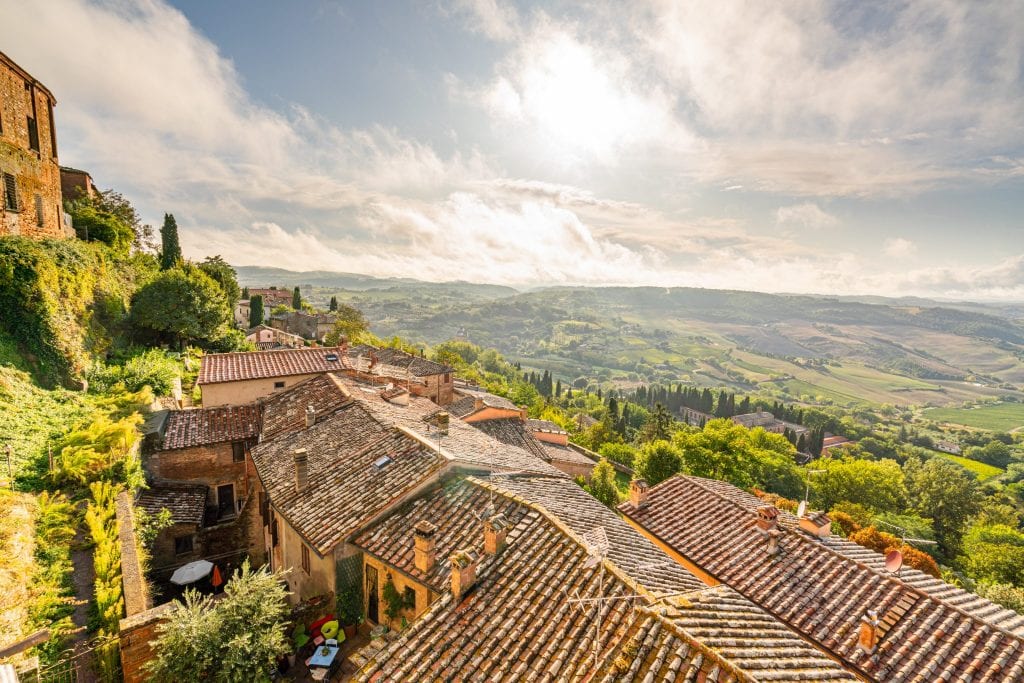 View of the countryside from the edge of Montepulciano, an excellent stop on any Tuscany itinerary!