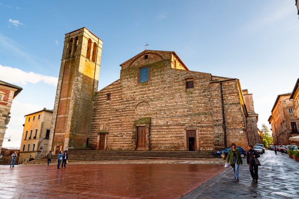 front facade of montepulciano duomo, one of the best attractions montepulciano tuscany